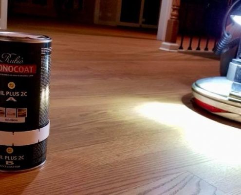 Refinishing hardwood flooring in Elgin