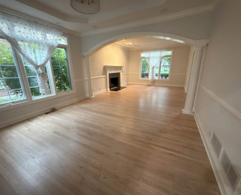Red Oak hardwood floor refinishing in Burr Ridge IL